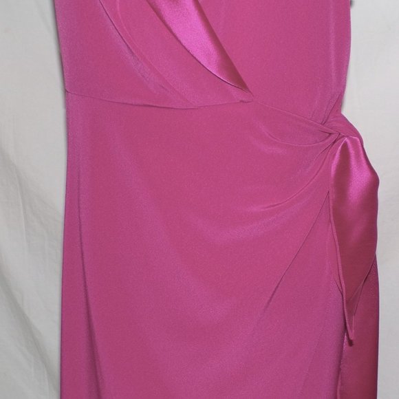VERDIN Wrap Satin Column Gown Dress Pink NEW Size 4 - Picture 12 of 15